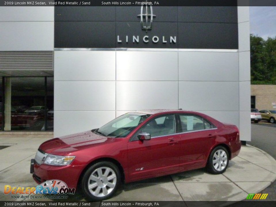 2009 Lincoln MKZ Sedan Vivid Red Metallic / Sand Photo #1