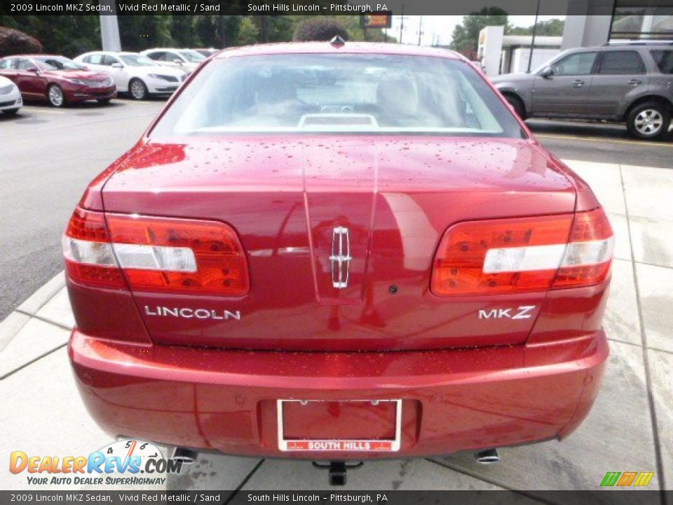 2009 Lincoln MKZ Sedan Vivid Red Metallic / Sand Photo #4