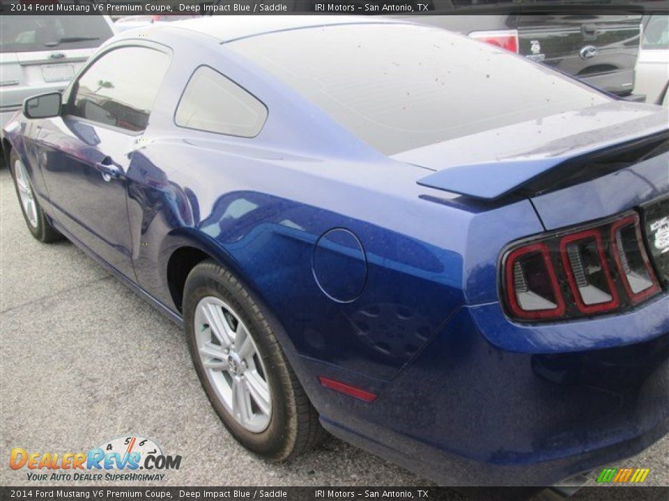 2014 Ford Mustang V6 Premium Coupe Deep Impact Blue / Saddle Photo #1