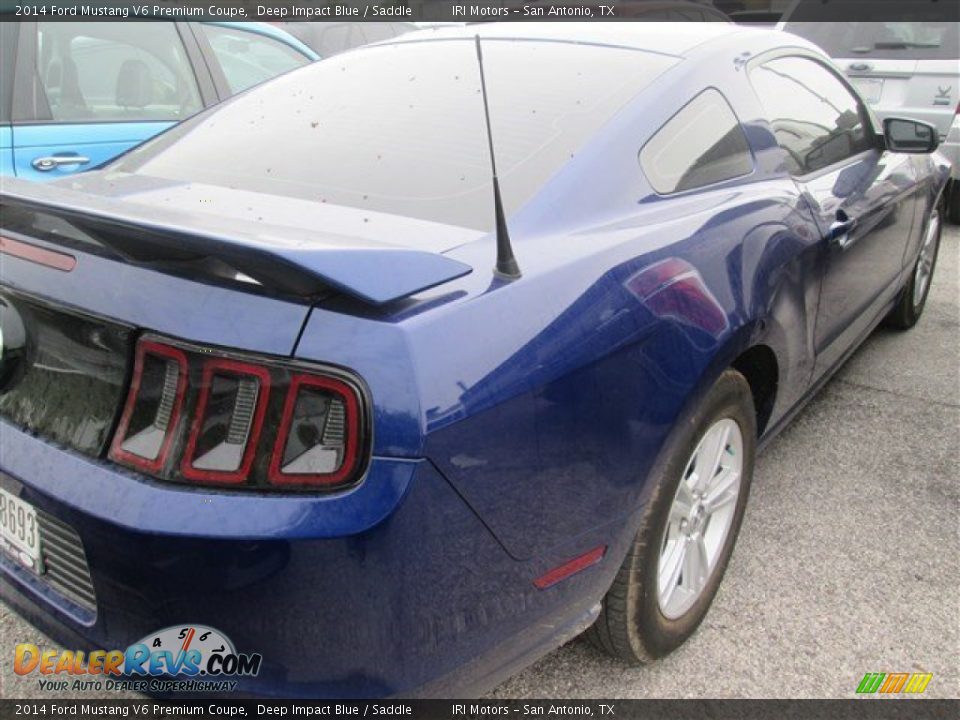 2014 Ford Mustang V6 Premium Coupe Deep Impact Blue / Saddle Photo #2