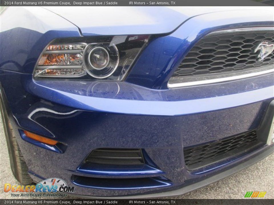 2014 Ford Mustang V6 Premium Coupe Deep Impact Blue / Saddle Photo #5