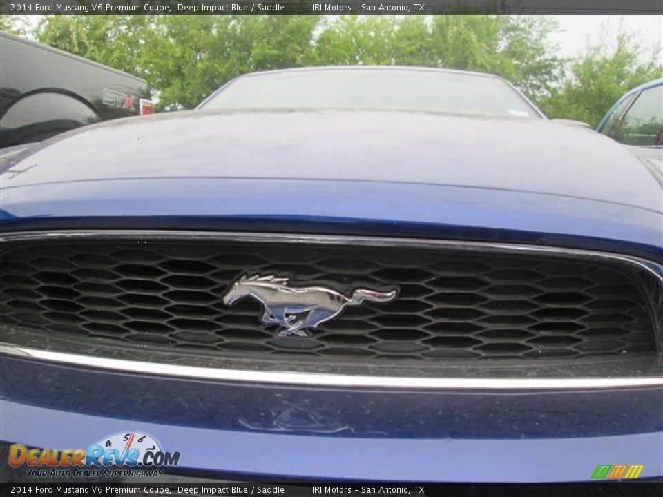 2014 Ford Mustang V6 Premium Coupe Deep Impact Blue / Saddle Photo #7