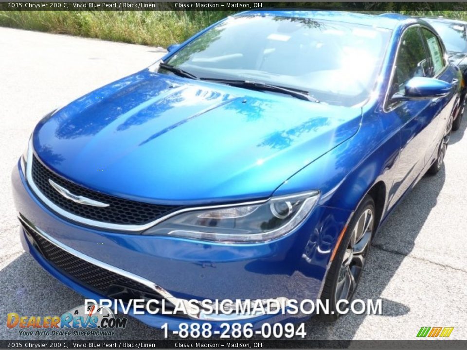 2015 Chrysler 200 C Vivid Blue Pearl / Black/Linen Photo #1