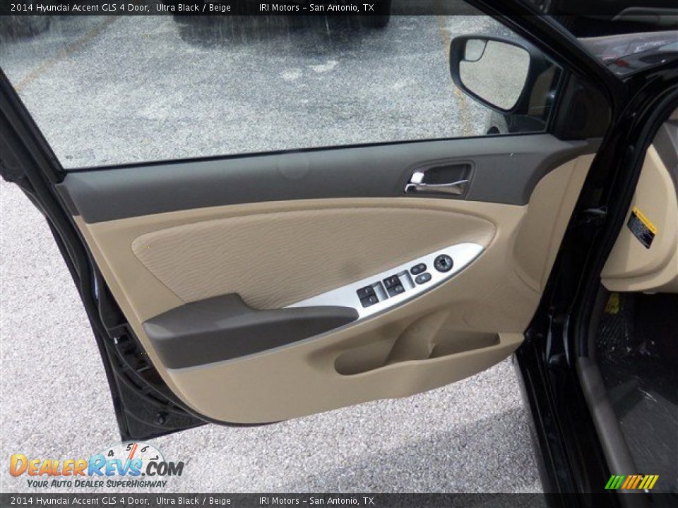2014 Hyundai Accent GLS 4 Door Ultra Black / Beige Photo #5