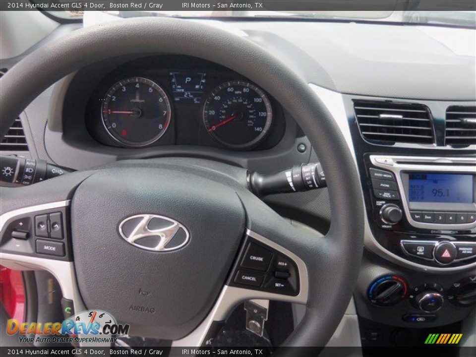 2014 Hyundai Accent GLS 4 Door Boston Red / Gray Photo #7