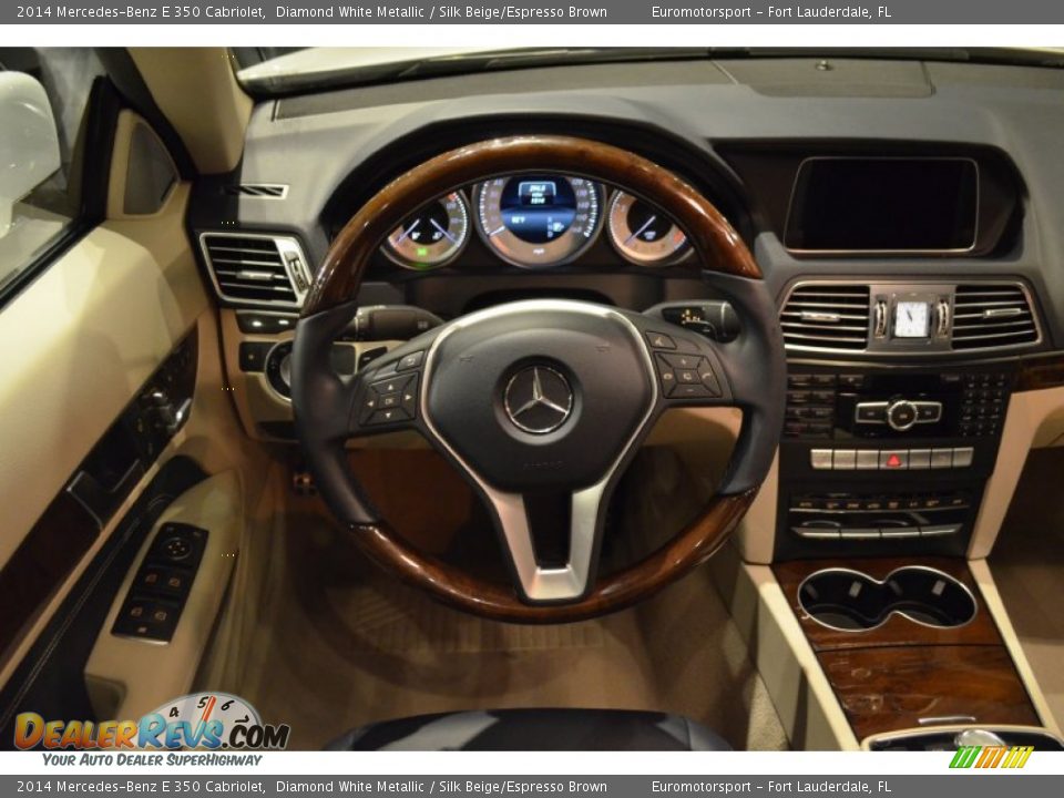 2014 Mercedes-Benz E 350 Cabriolet Diamond White Metallic / Silk Beige/Espresso Brown Photo #45