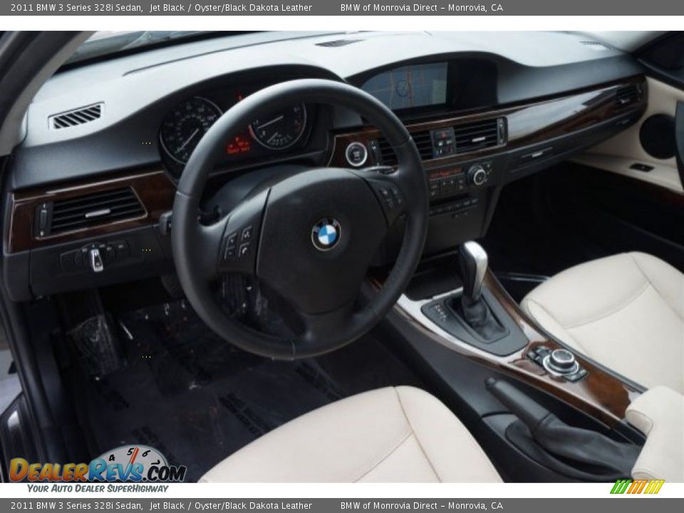 2011 BMW 3 Series 328i Sedan Jet Black / Oyster/Black Dakota Leather Photo #9