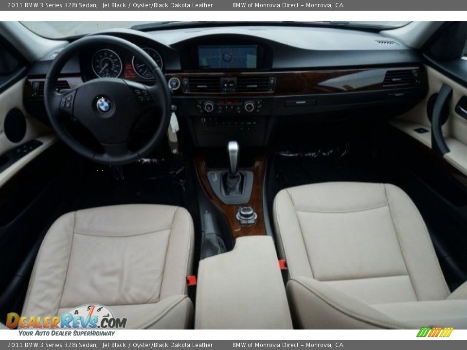 2011 BMW 3 Series 328i Sedan Jet Black / Oyster/Black Dakota Leather Photo #11