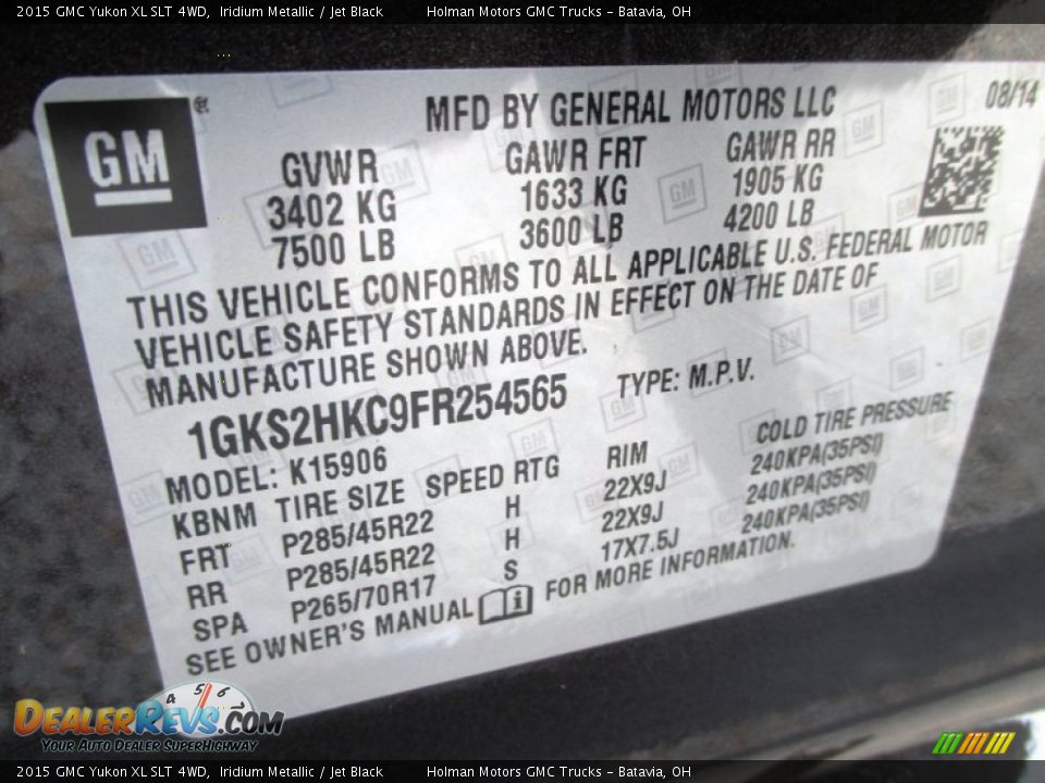 2015 GMC Yukon XL SLT 4WD Iridium Metallic / Jet Black Photo #4