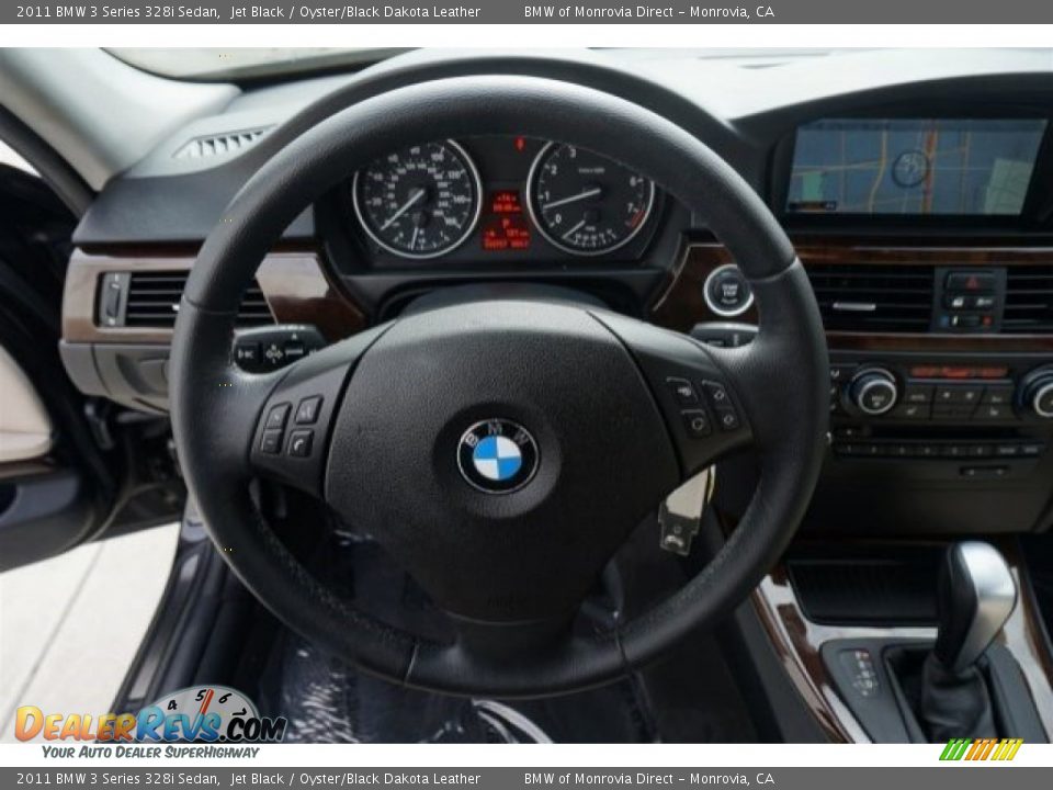 2011 BMW 3 Series 328i Sedan Jet Black / Oyster/Black Dakota Leather Photo #25