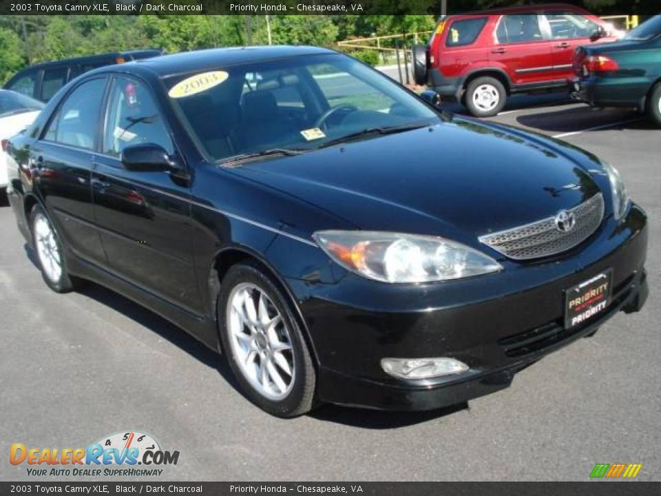 2003 Toyota Camry XLE Black / Dark Charcoal Photo #7