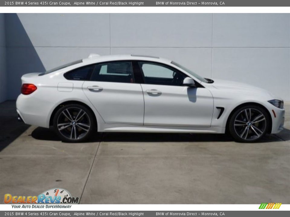 2015 BMW 4 Series 435i Gran Coupe Alpine White / Coral Red/Black Highlight Photo #2