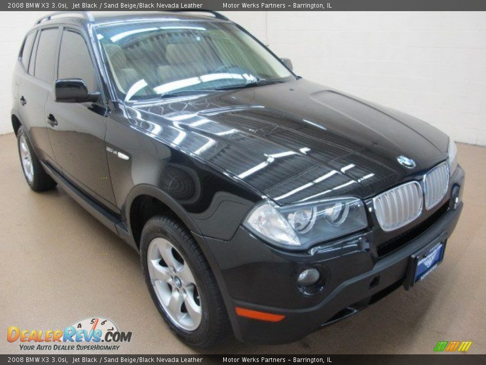 2008 BMW X3 3.0si Jet Black / Sand Beige/Black Nevada Leather Photo #1