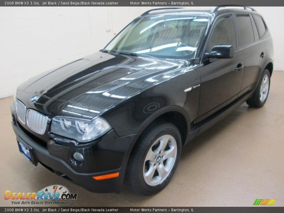 2008 BMW X3 3.0si Jet Black / Sand Beige/Black Nevada Leather Photo #4