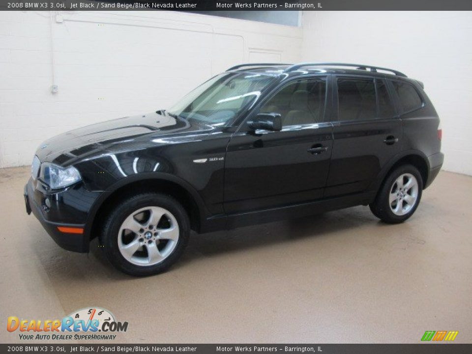 2008 BMW X3 3.0si Jet Black / Sand Beige/Black Nevada Leather Photo #5
