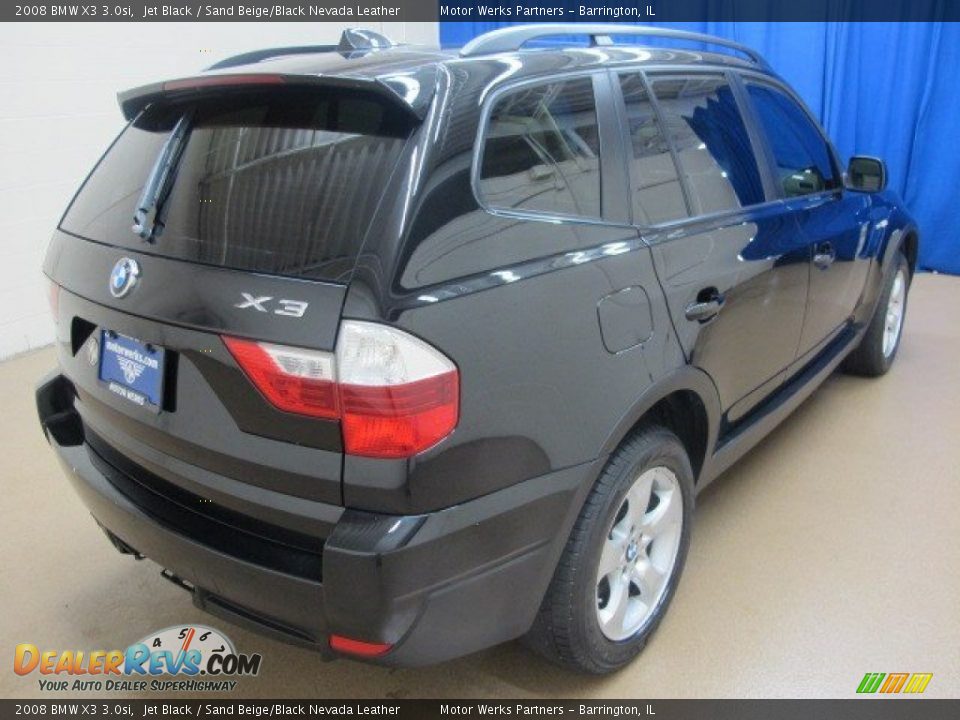 2008 BMW X3 3.0si Jet Black / Sand Beige/Black Nevada Leather Photo #8