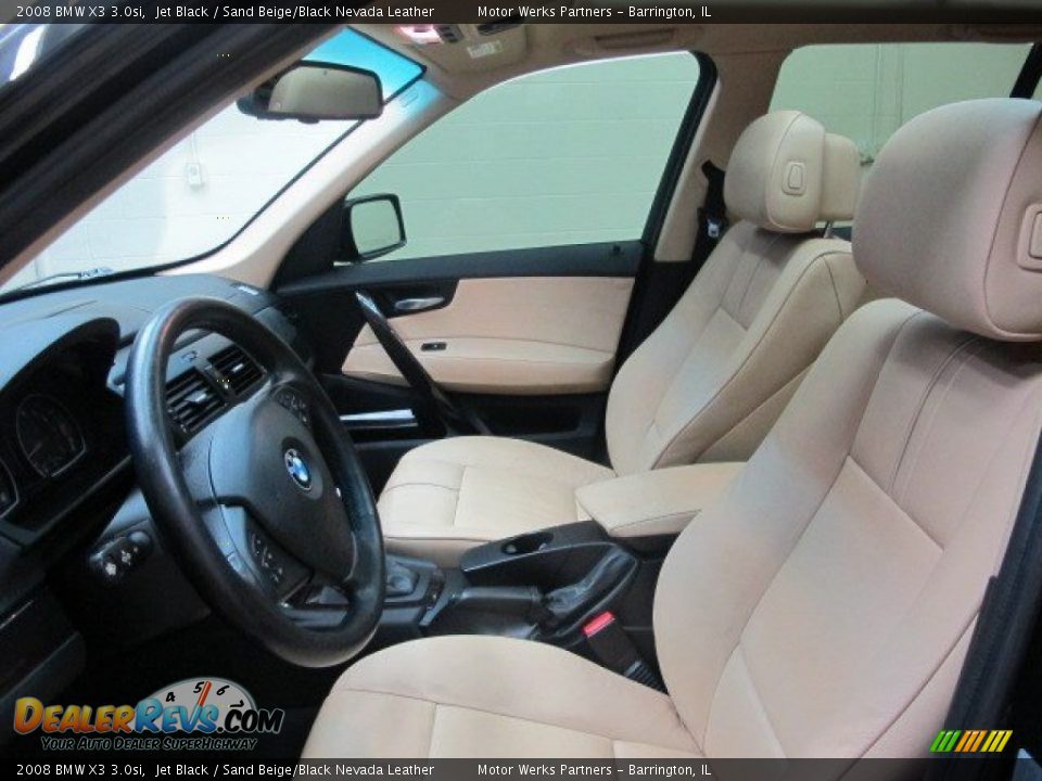 2008 BMW X3 3.0si Jet Black / Sand Beige/Black Nevada Leather Photo #16