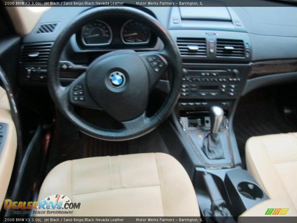 2008 BMW X3 3.0si Jet Black / Sand Beige/Black Nevada Leather Photo #24