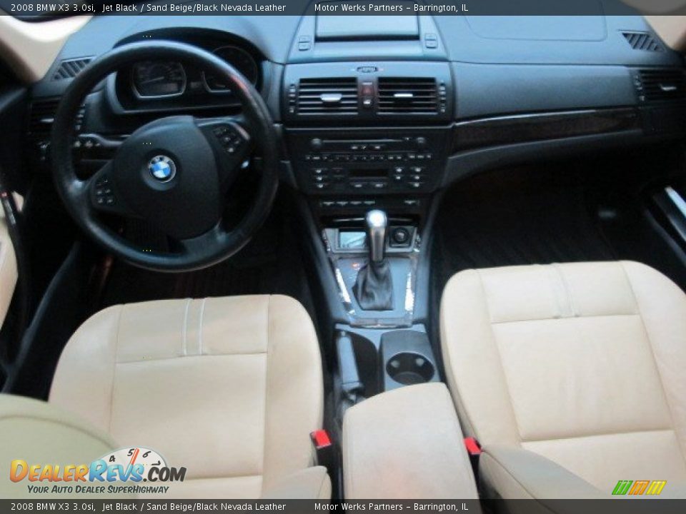 2008 BMW X3 3.0si Jet Black / Sand Beige/Black Nevada Leather Photo #25