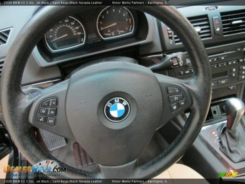 2008 BMW X3 3.0si Jet Black / Sand Beige/Black Nevada Leather Photo #33