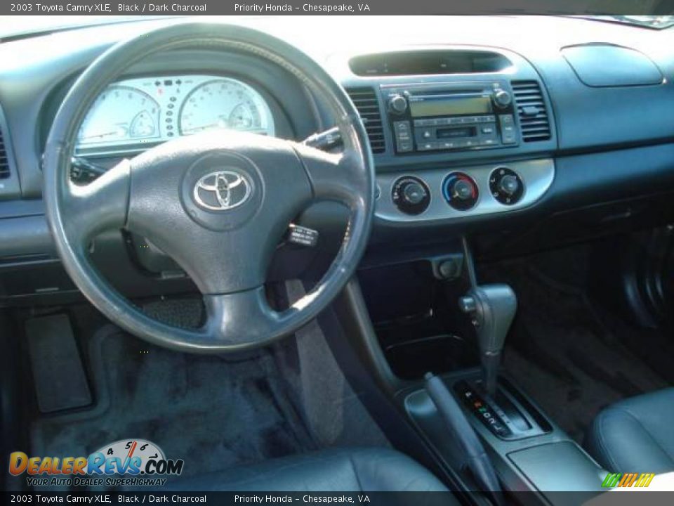 2003 Toyota Camry XLE Black / Dark Charcoal Photo #12