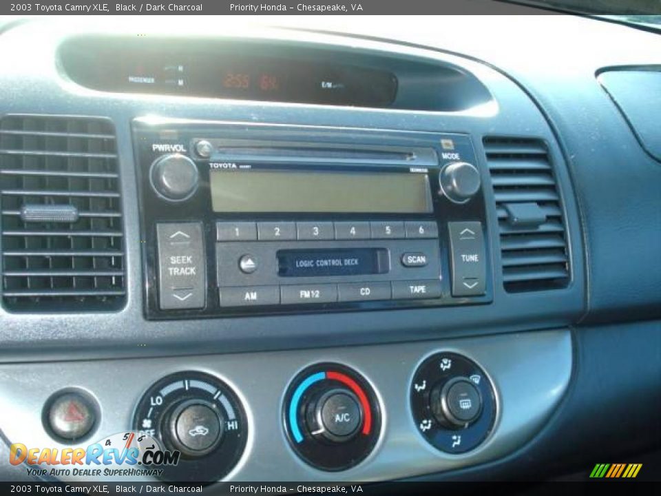 2003 Toyota Camry XLE Black / Dark Charcoal Photo #13