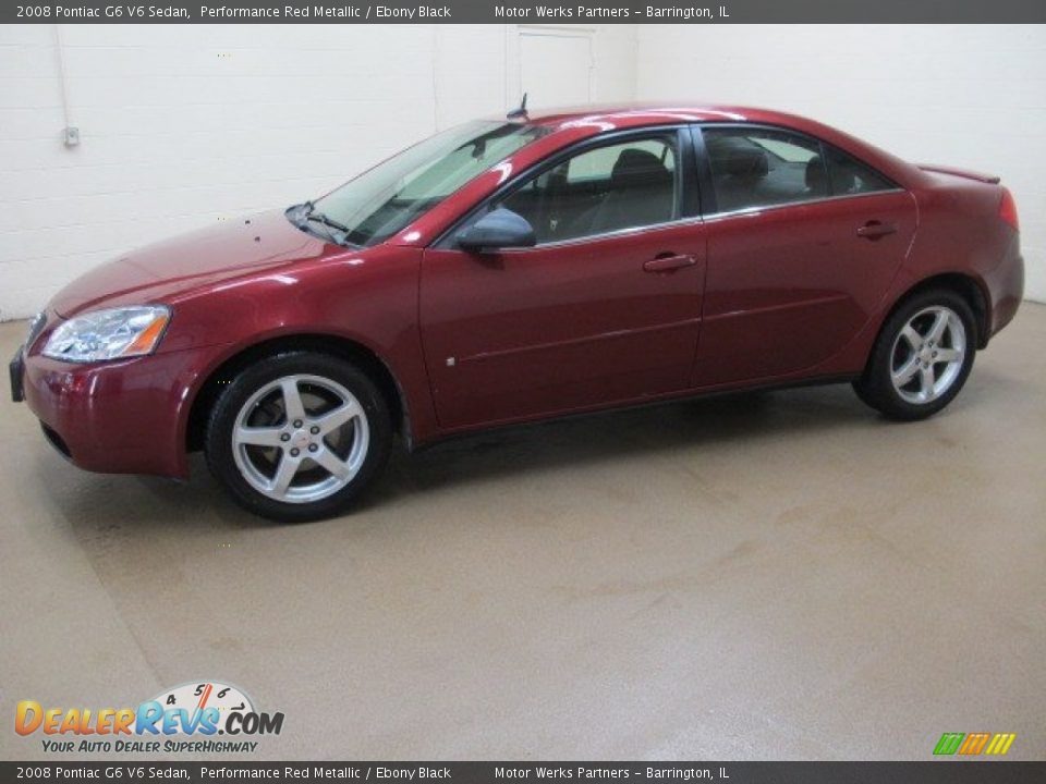 2008 Pontiac G6 V6 Sedan Performance Red Metallic / Ebony Black Photo #5