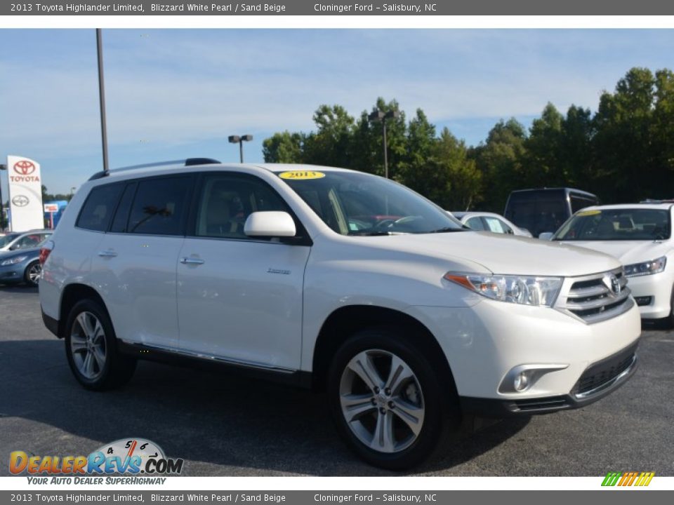 2013 Toyota Highlander Limited Blizzard White Pearl / Sand Beige Photo #1