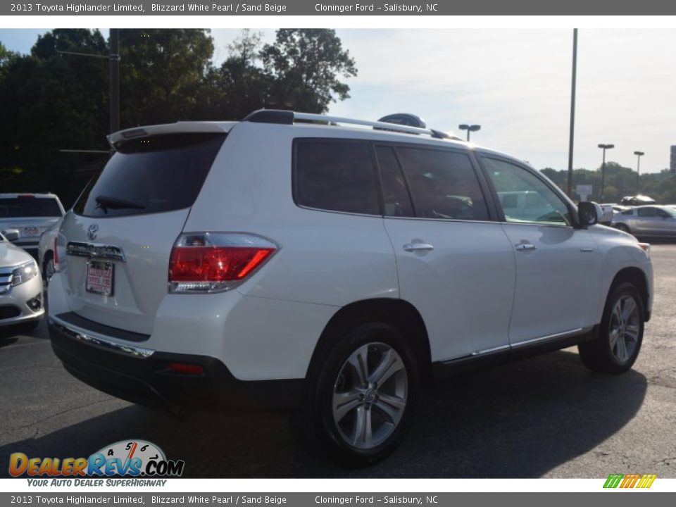 2013 Toyota Highlander Limited Blizzard White Pearl / Sand Beige Photo #4