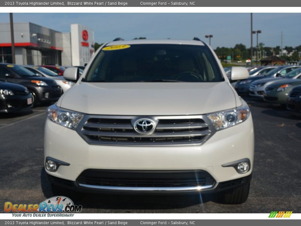 2013 Toyota Highlander Limited Blizzard White Pearl / Sand Beige Photo #7