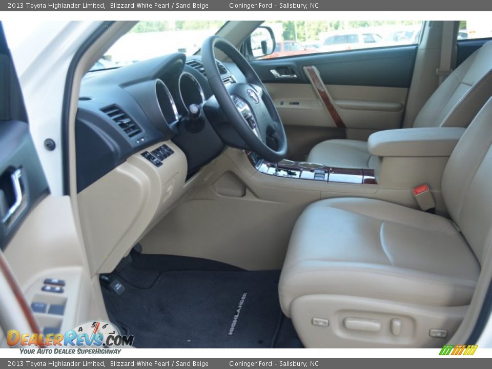 2013 Toyota Highlander Limited Blizzard White Pearl / Sand Beige Photo #9