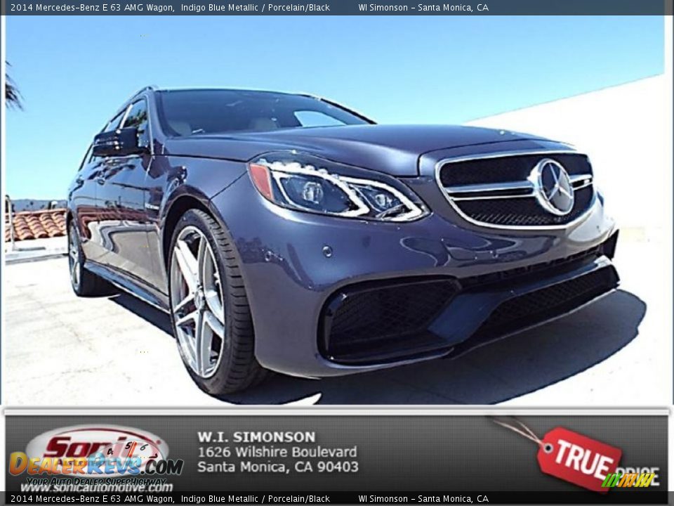 2014 Mercedes-Benz E 63 AMG Wagon Indigo Blue Metallic / Porcelain/Black Photo #1