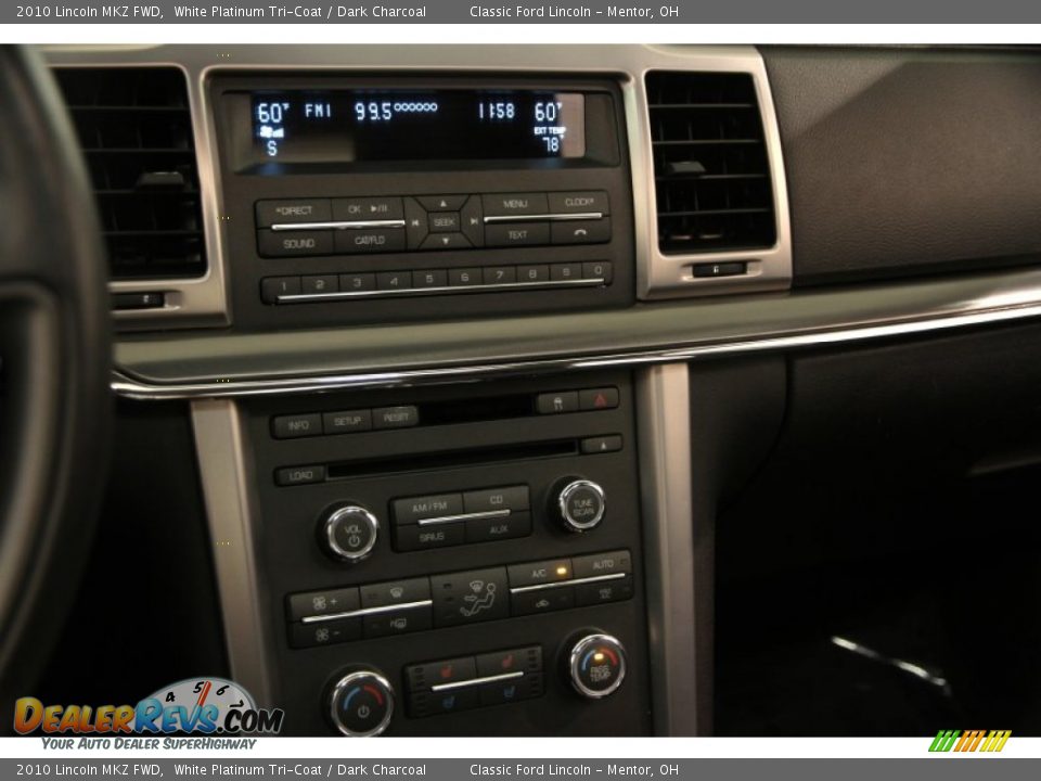 2010 Lincoln MKZ FWD White Platinum Tri-Coat / Dark Charcoal Photo #9
