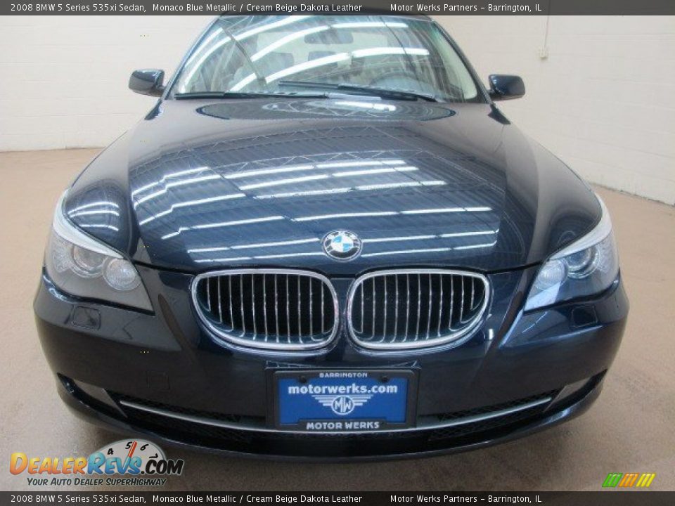 2008 BMW 5 Series 535xi Sedan Monaco Blue Metallic / Cream Beige Dakota Leather Photo #2