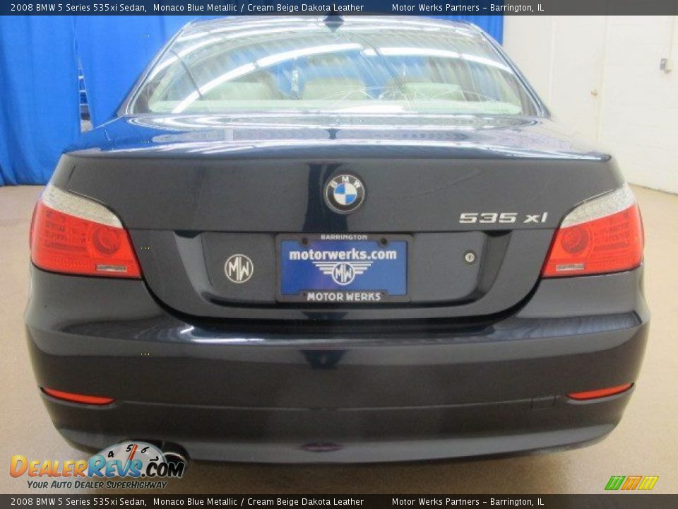 2008 BMW 5 Series 535xi Sedan Monaco Blue Metallic / Cream Beige Dakota Leather Photo #6