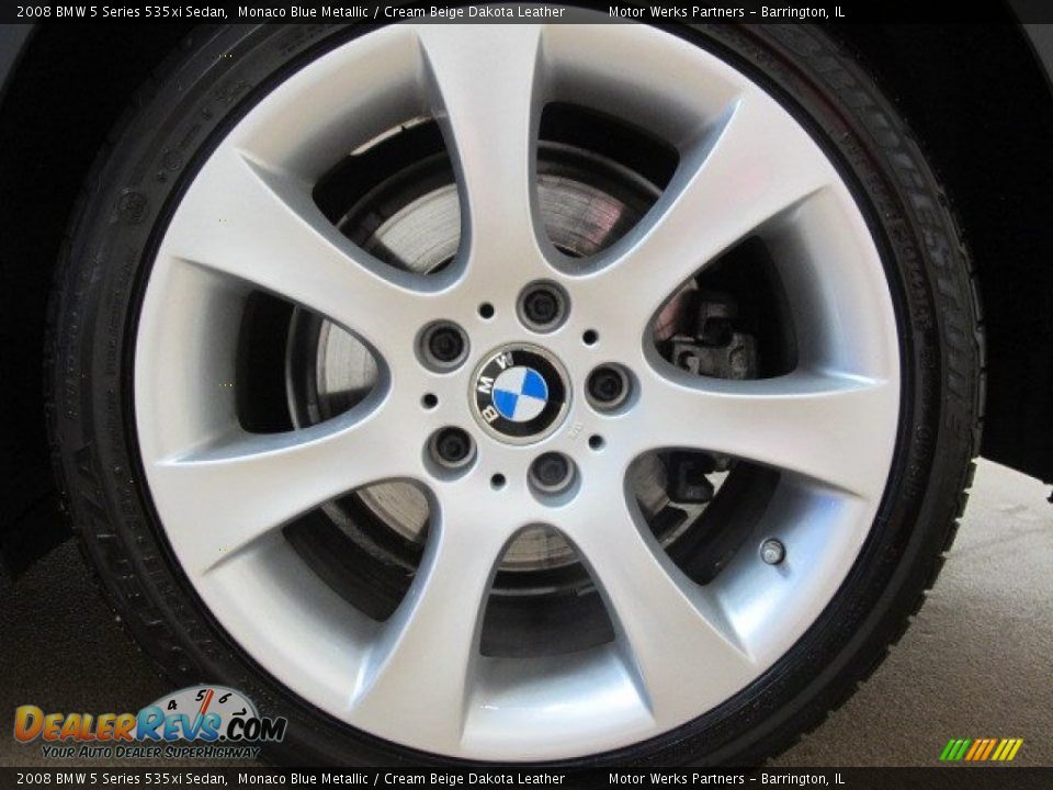 2008 BMW 5 Series 535xi Sedan Monaco Blue Metallic / Cream Beige Dakota Leather Photo #12