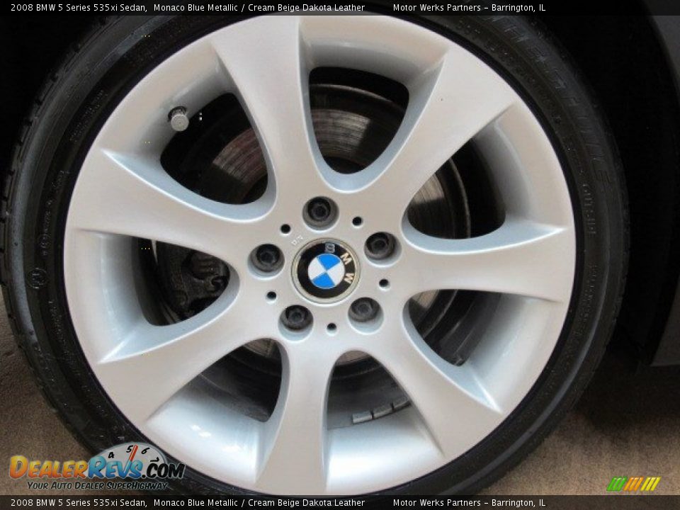 2008 BMW 5 Series 535xi Sedan Monaco Blue Metallic / Cream Beige Dakota Leather Photo #13