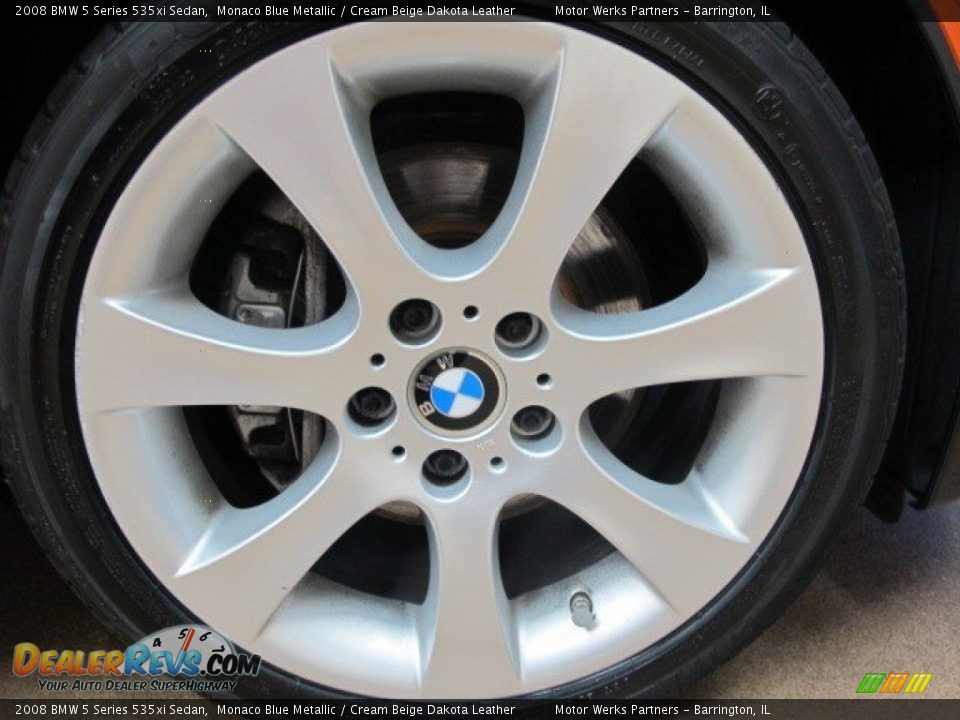 2008 BMW 5 Series 535xi Sedan Monaco Blue Metallic / Cream Beige Dakota Leather Photo #14