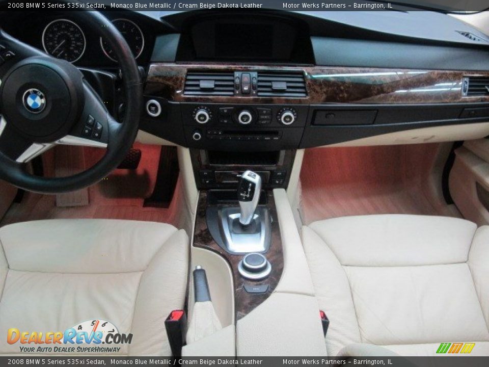 2008 BMW 5 Series 535xi Sedan Monaco Blue Metallic / Cream Beige Dakota Leather Photo #24