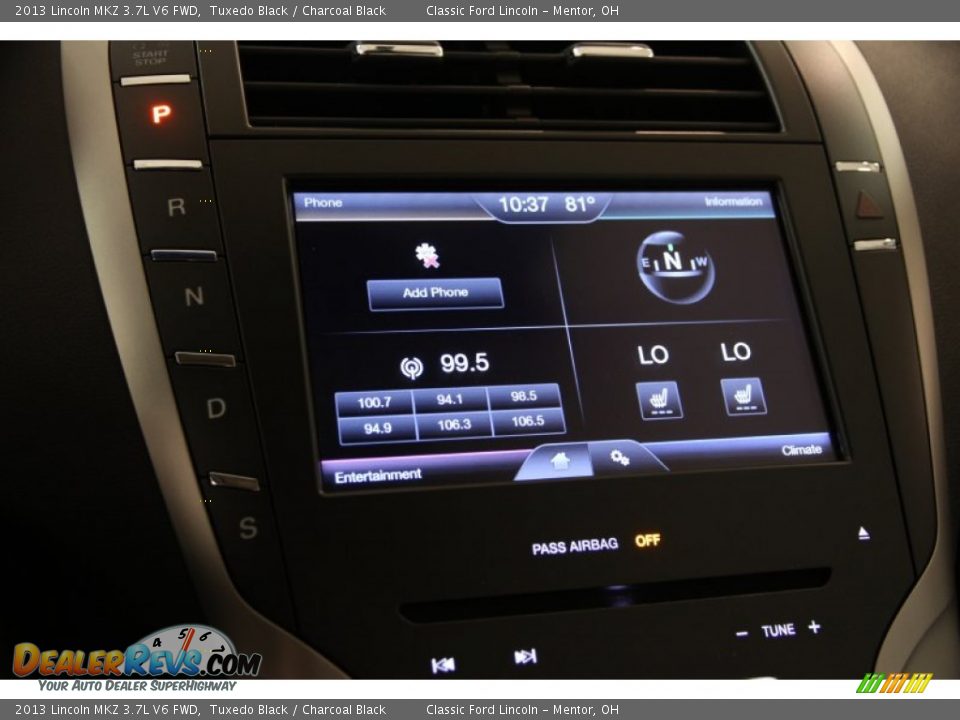 2013 Lincoln MKZ 3.7L V6 FWD Tuxedo Black / Charcoal Black Photo #10