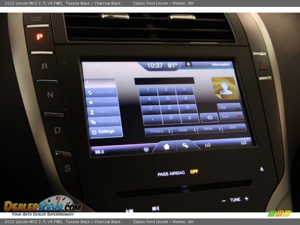 2013 Lincoln MKZ 3.7L V6 FWD Tuxedo Black / Charcoal Black Photo #11