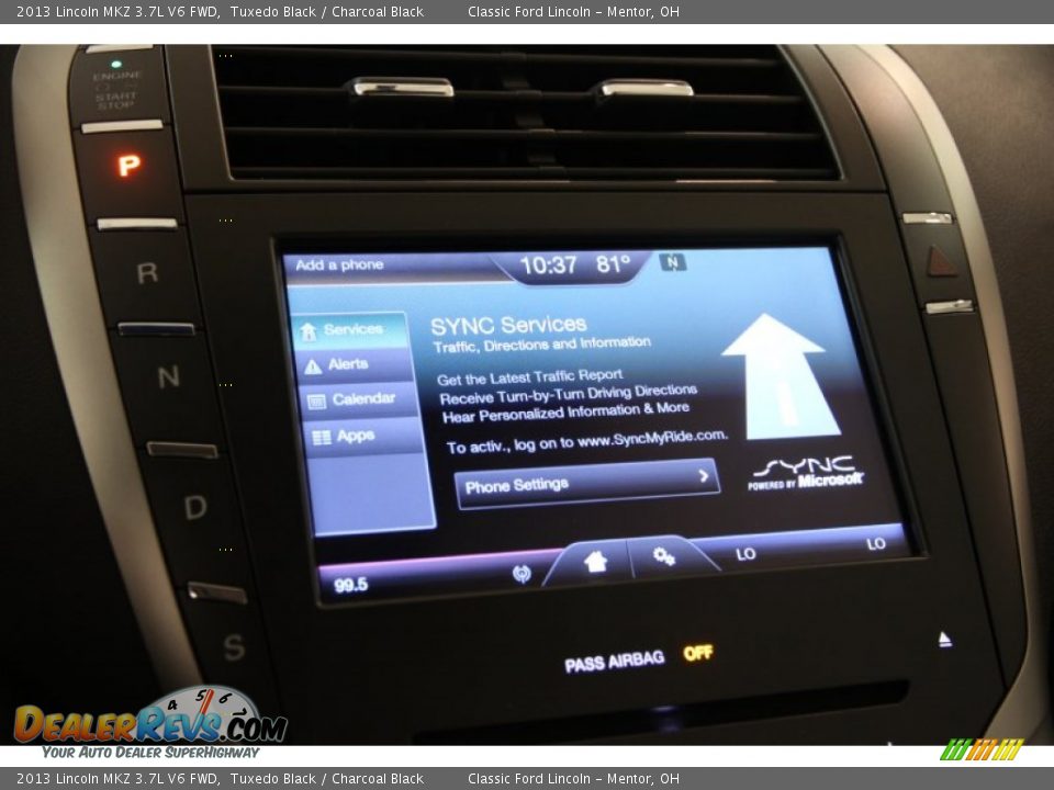 2013 Lincoln MKZ 3.7L V6 FWD Tuxedo Black / Charcoal Black Photo #12