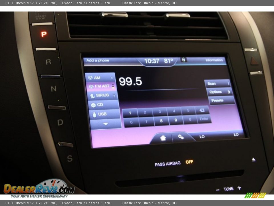 2013 Lincoln MKZ 3.7L V6 FWD Tuxedo Black / Charcoal Black Photo #13