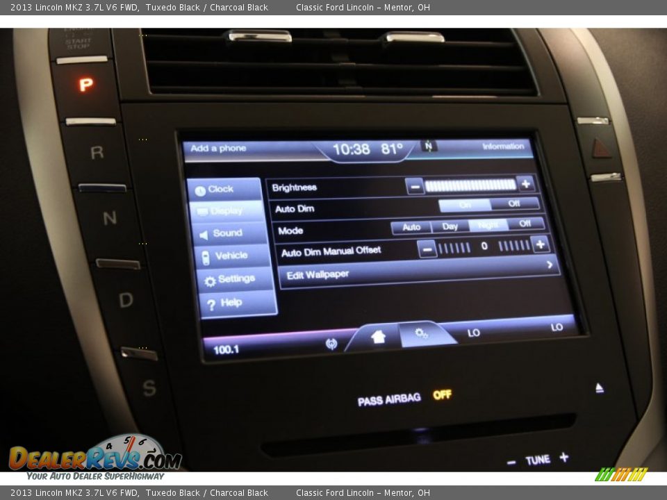 2013 Lincoln MKZ 3.7L V6 FWD Tuxedo Black / Charcoal Black Photo #14