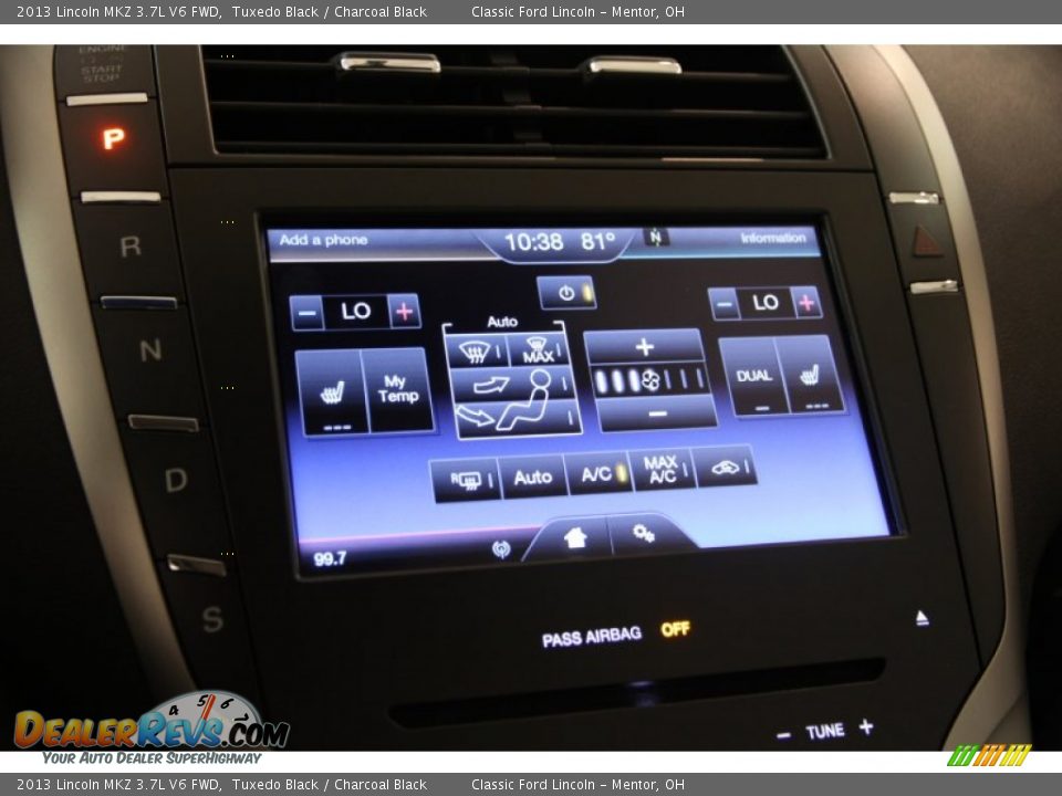 2013 Lincoln MKZ 3.7L V6 FWD Tuxedo Black / Charcoal Black Photo #15