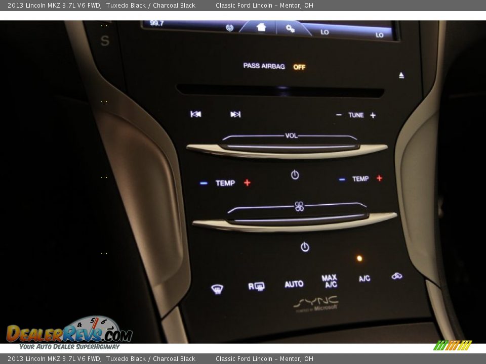 2013 Lincoln MKZ 3.7L V6 FWD Tuxedo Black / Charcoal Black Photo #16