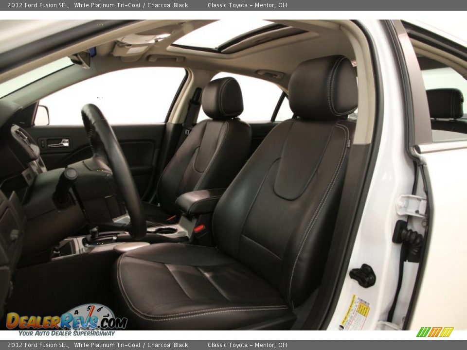 2012 Ford Fusion SEL White Platinum Tri-Coat / Charcoal Black Photo #6