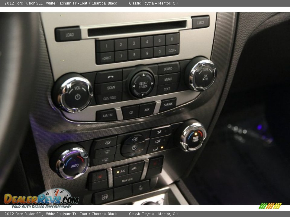 2012 Ford Fusion SEL White Platinum Tri-Coat / Charcoal Black Photo #10