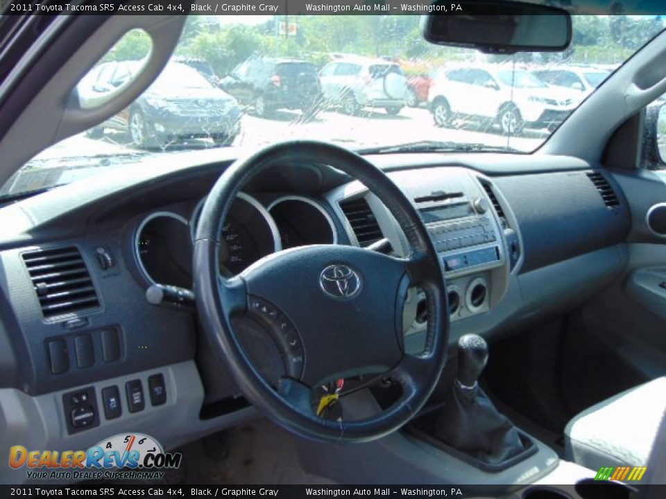 2011 Toyota Tacoma SR5 Access Cab 4x4 Black / Graphite Gray Photo #11