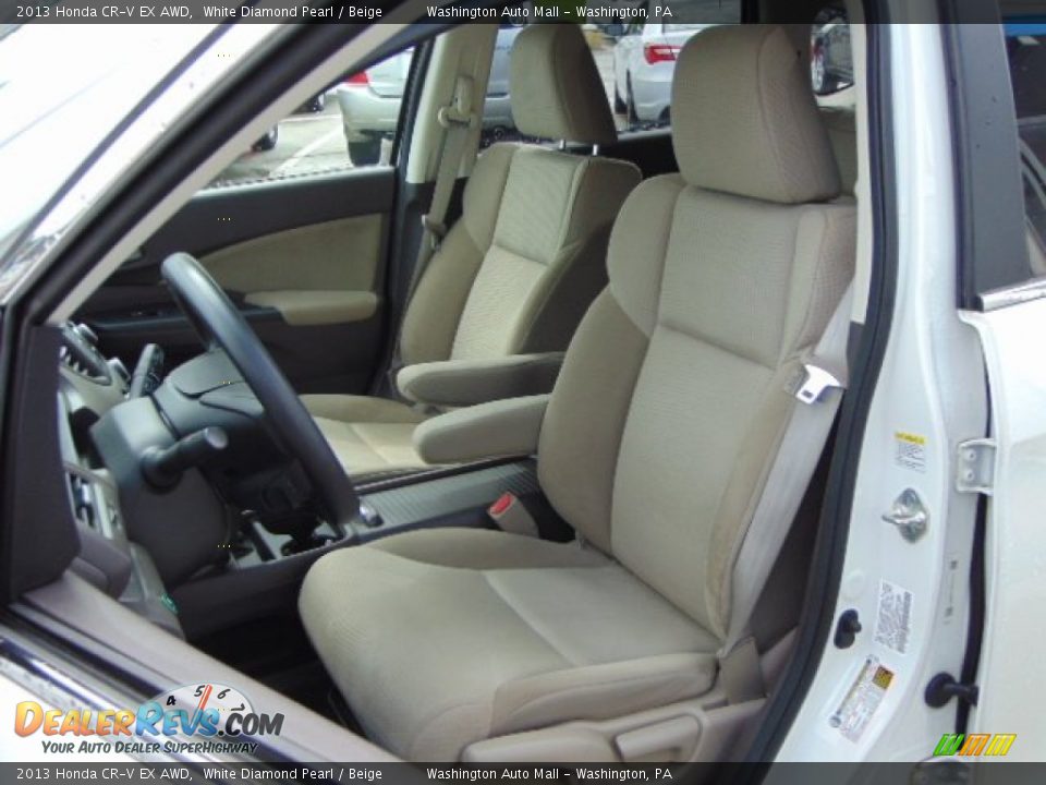 2013 Honda CR-V EX AWD White Diamond Pearl / Beige Photo #11